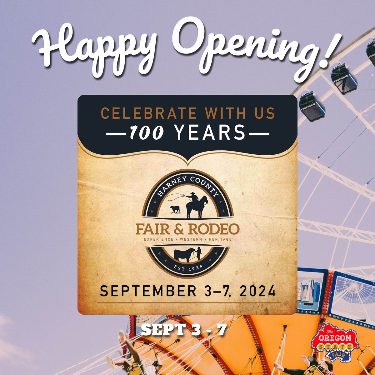 Sending warm wishes to the Harney County Fair!

May your fair be filled with fun!

#FairSeason #CommunityCelebration #SupportLocalFairs