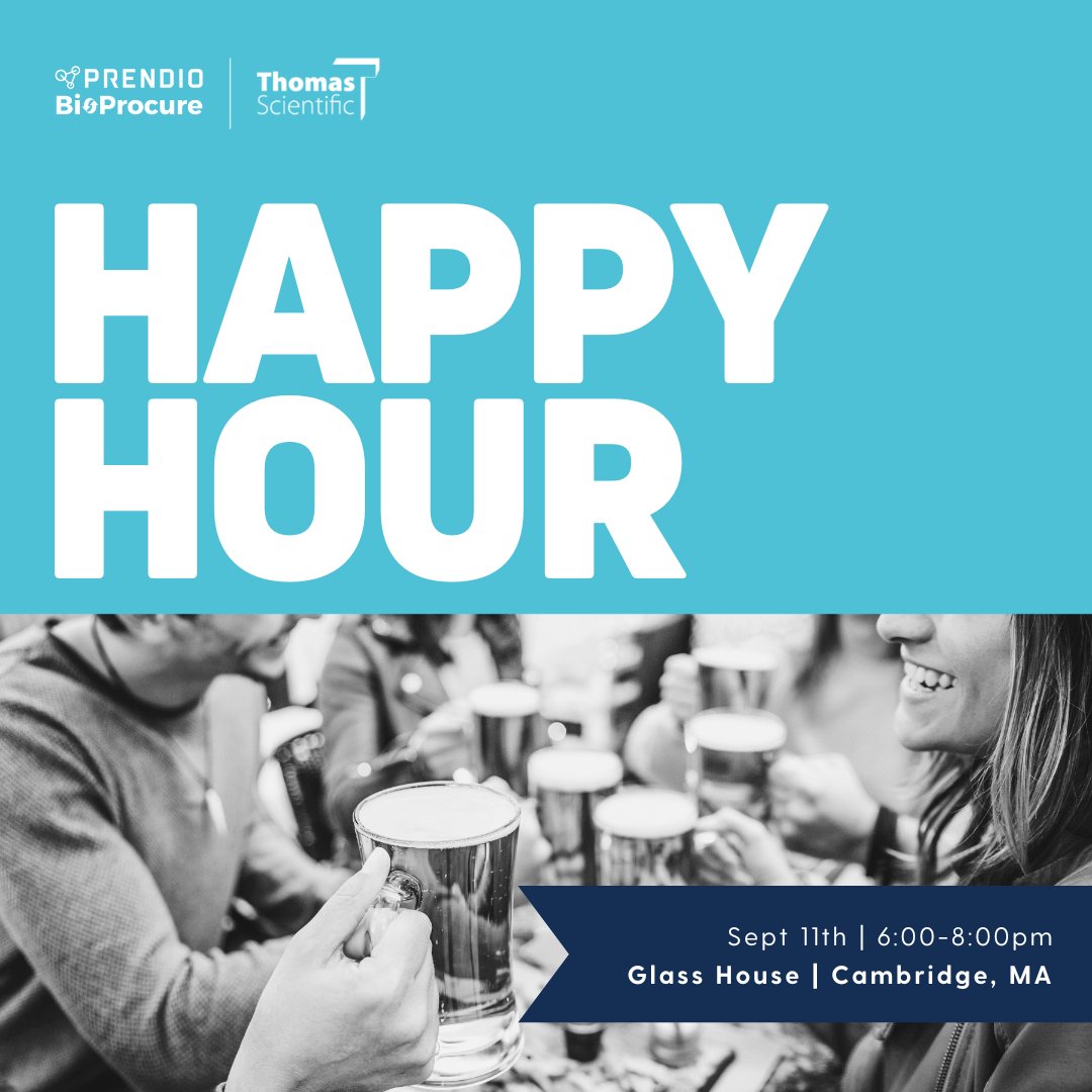 Prendio_MA's tweet image. 🍻 Happy Hour Alert!!  
Join us and @ThomasSci for a fun-filled Happy Hour in Cambridge, MA. Connect with peers, enjoy some drinks, and unwind after a productive day in the lab.  See you there! 

Link in Bio!

#Networking #HappyHour #LabEfficiency