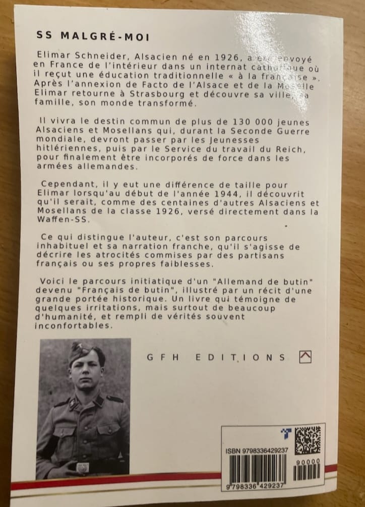 LudwigElsass's tweet image. 📖 Un exemplaire du livre "SS malgré-moi" d'Elimar Schneider en version souple. 
#Livre #malgrenous #Elsass #Alsace 🇲🇨