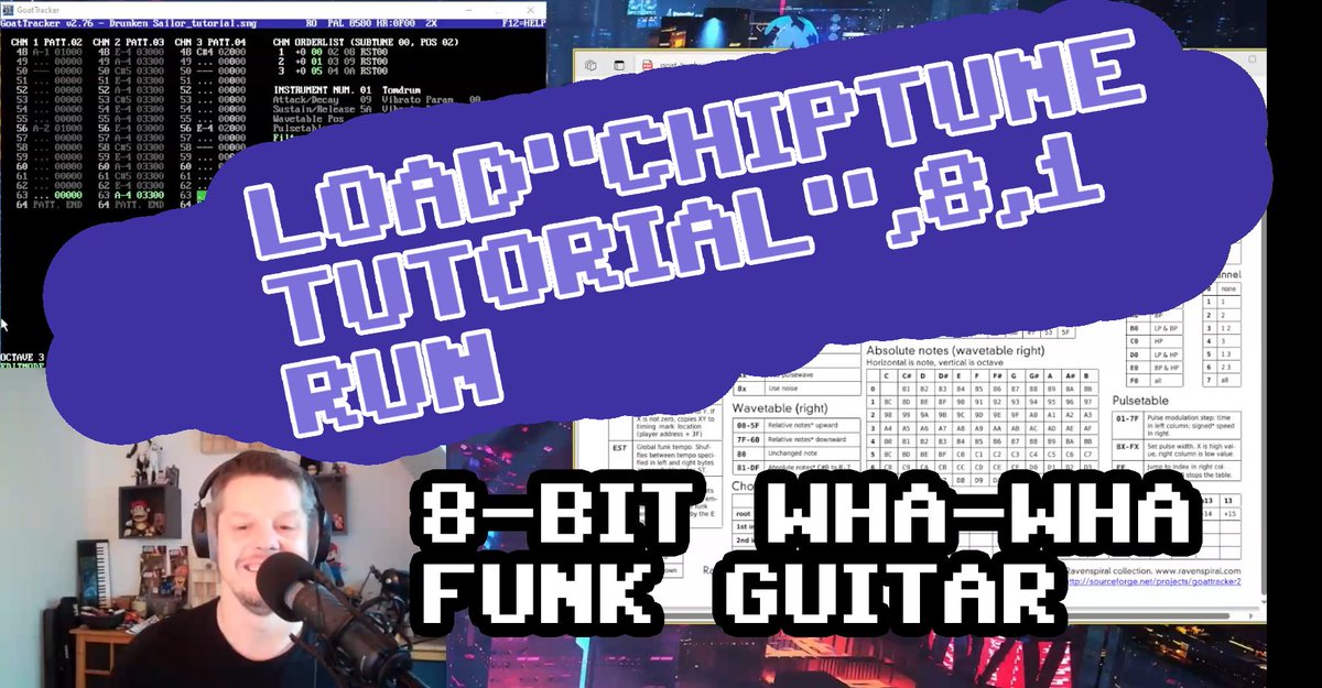 Nordischsound's tweet photo. https://t.co/cjdwPMAAt2 How to make a Wha-Wha Funk Guitar in GoatTracker?
#tutorial #chiptune #goattracker #whawha #funkguitar #Trackermusic #demoscene #c64 #Commodore64 https://t.co/0FhwW2E9H9