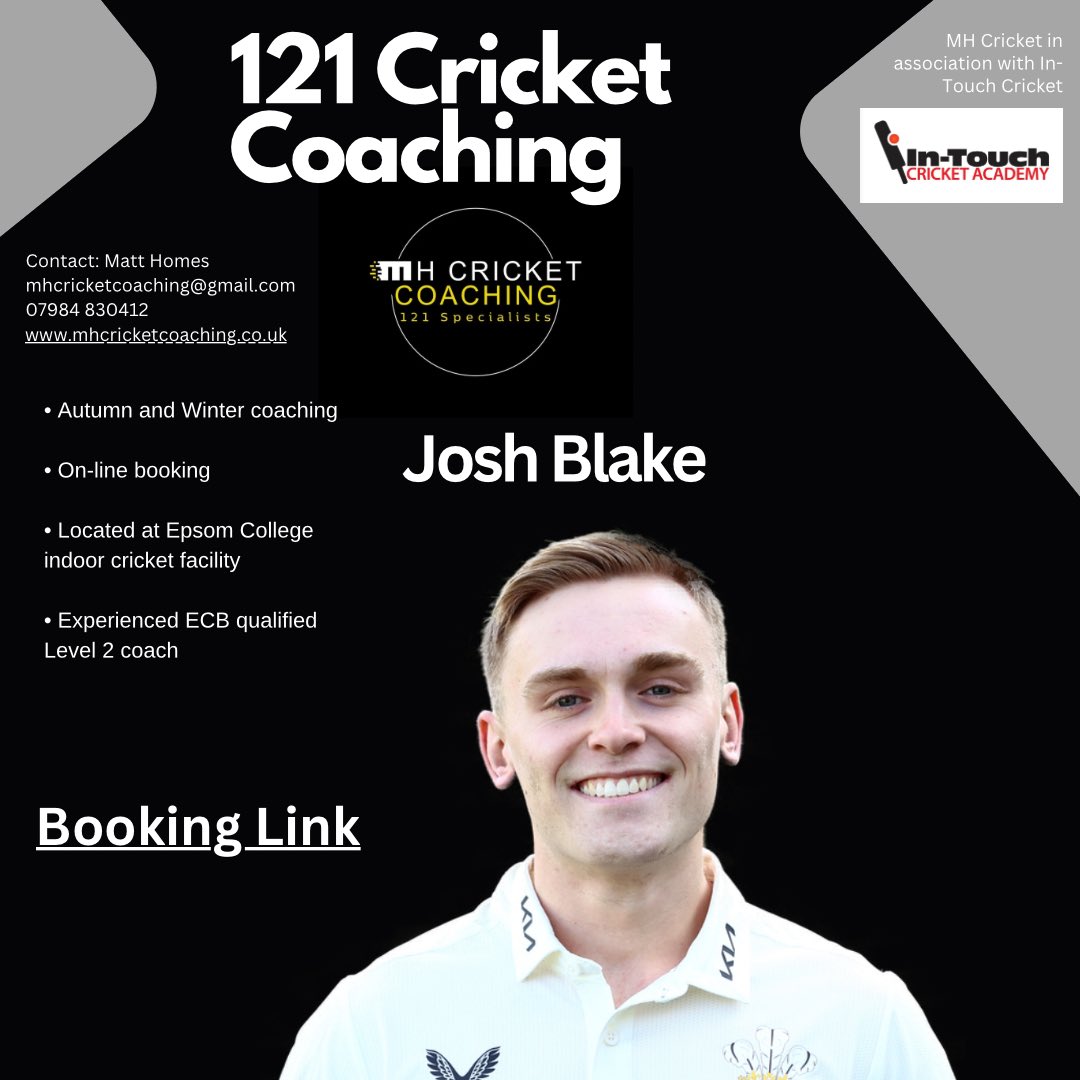 MH Cricket Coaching (@mhcricket2022) on Twitter photo 2 of 2 - Autumn bookings now available On-line from October onwards in association with <a href="/intouchcricket/">In-Touch Cricket</a> matthomes.setmore.com 2 of 2 - Autumn bookings now available On-line from October onwards in association with <a href="/intouchcricket/">In-Touch Cricket</a> matthomes.setmore.com