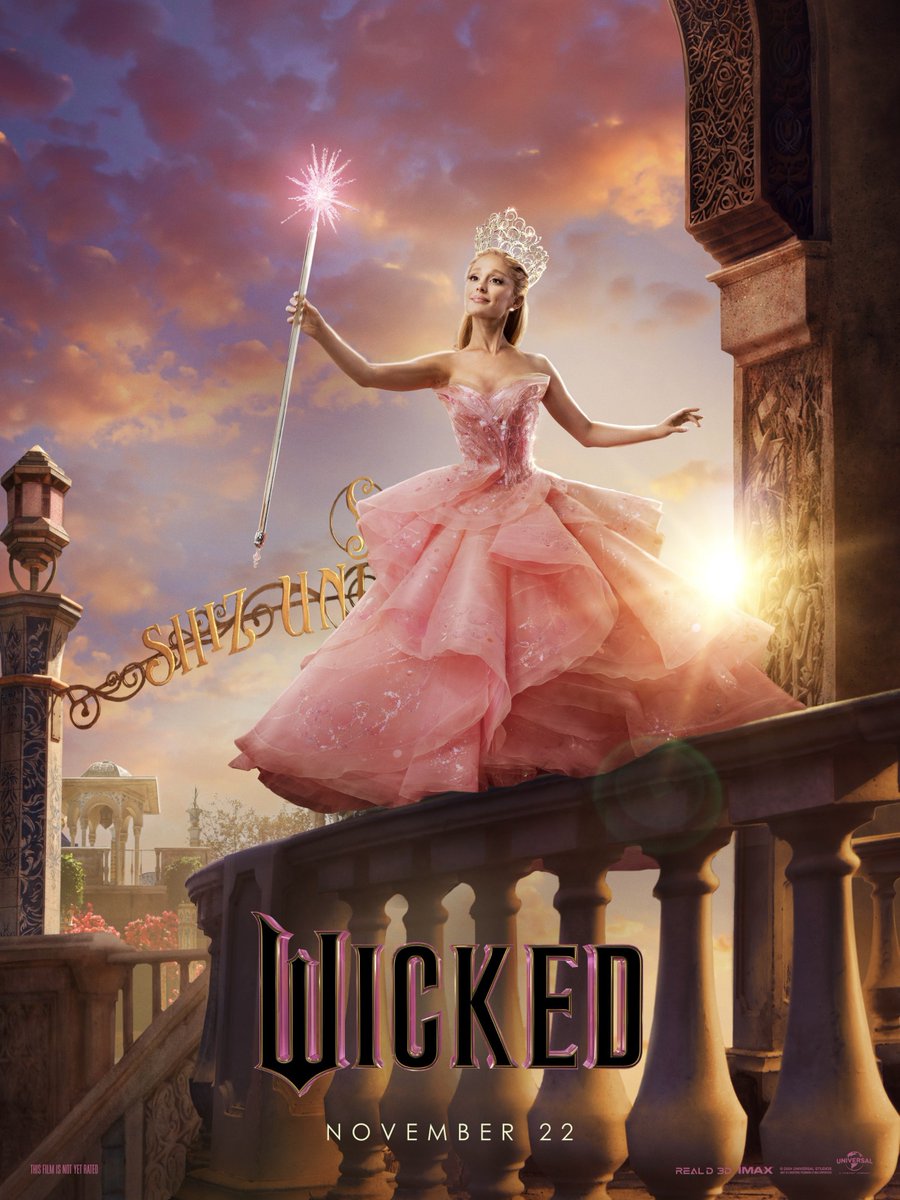 ariana as glinda in official new ‘wicked’ poster 🩷🫧