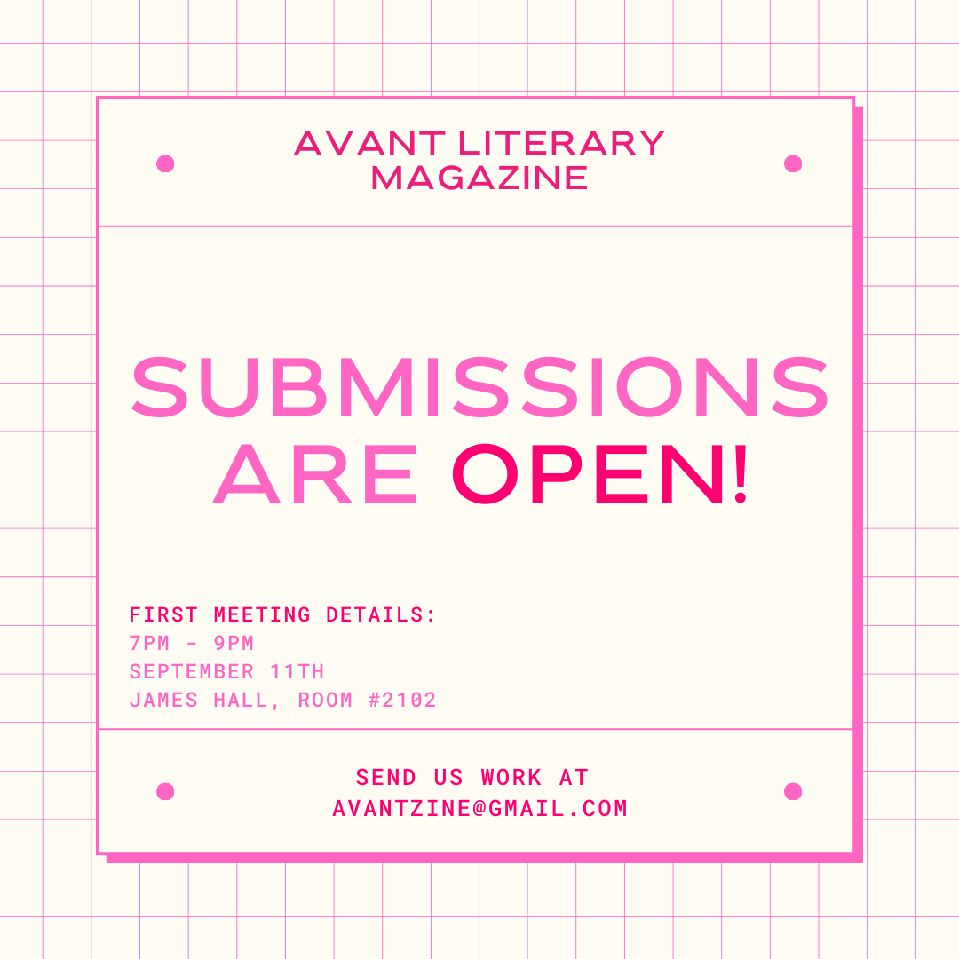 RU_Avant's tweet photo. Howdy Avanteers! 

Submissions for the Fall 2024 semester are open! You can find out submission guidelines on our website and our Discord server. https://t.co/hHOafhnbs8