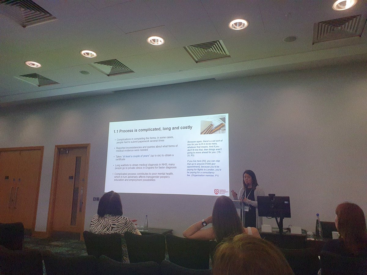 Mhairi Bowe SocPsy (@mhairibowe) on Twitter photo Stephanie Burns from <a href="/QUBelfast/">Queen's University Belfast π</a> discusses her focus group data revealing the challenges associated with navigating gender recognition certification in N Ireland #spsconf <a href="/socialpsychUK/">BPS Social Psychology Section</a> <a href="/QUBPsych/">QUB - School of Psychology</a> Stephanie Burns from <a href="/QUBelfast/">Queen's University Belfast π</a> discusses her focus group data revealing the challenges associated with navigating gender recognition certification in N Ireland #spsconf <a href="/socialpsychUK/">BPS Social Psychology Section</a> <a href="/QUBPsych/">QUB - School of Psychology</a>