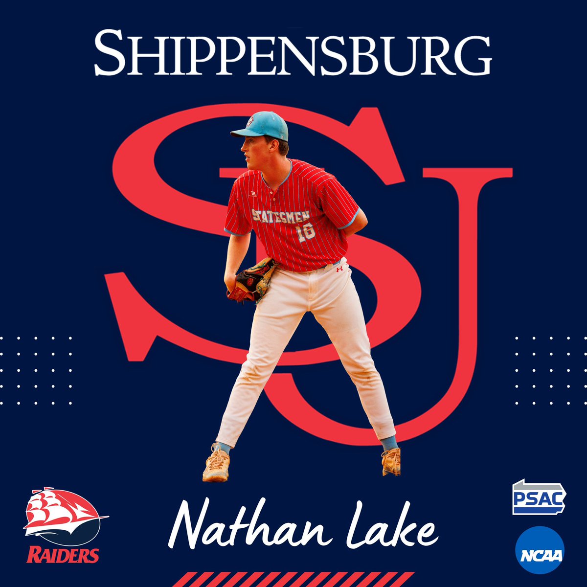 I am excited to announce my commitment to play baseball at Shippensburg University. Thank you to my family, friends, and all the coaches who helped me get this far. Go Raiders! #Committed