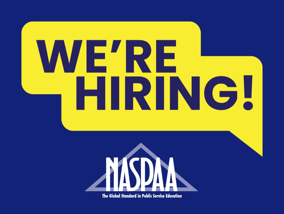 📢 We're hiring! Join our team as an Accreditation Associate and help ensure the highest standards in our programs. If you're detail-oriented, passionate about quality, and public service, we want to hear from you! 

Learn more: naspaa.org/naspaa-hiring-…
