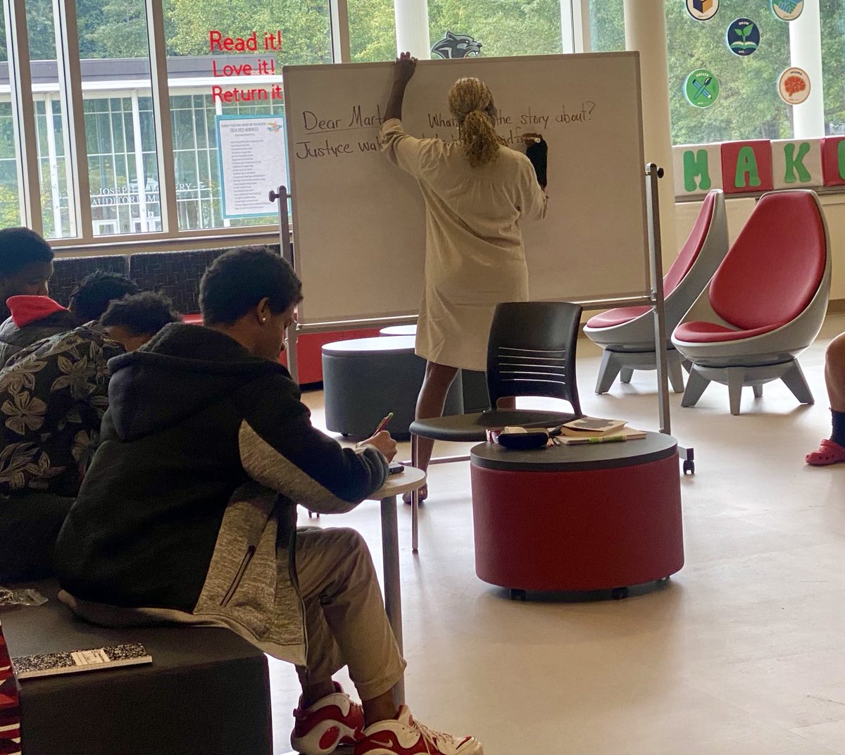 Susan Rose Genco, MLS (@apssutton6) on Twitter photo My good friend Dr. Taylor teaching her small group this morning. These scholars are engaged in “Dear Martin” by Nic Stone.
<a href="/APSTherrell/">D. M. Therrell High School</a> <a href="/doctayt/">N.Taylor</a> <a href="/APSMediaServ/">APS Media Services</a> My good friend Dr. Taylor teaching her small group this morning. These scholars are engaged in “Dear Martin” by Nic Stone.
<a href="/APSTherrell/">D. M. Therrell High School</a> <a href="/doctayt/">N.Taylor</a> <a href="/APSMediaServ/">APS Media Services</a>