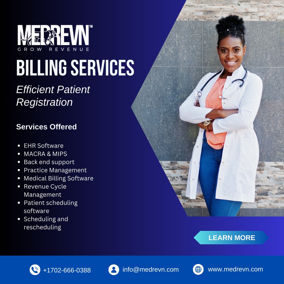 Medrevn's tweet photo. MedRevN's Medical Billing Services
+1702-666-0388
https://t.co/00DLYgEtRr
#EHRsoftware
#MACRA
#backendsupport
#practicemanagemen
#medicalbillingsoftware
#revenuecyclemanagement
#patientscheduling
#WWERaw
#tuesdayvibe
#TheView https://t.co/c8rA1SVGqp