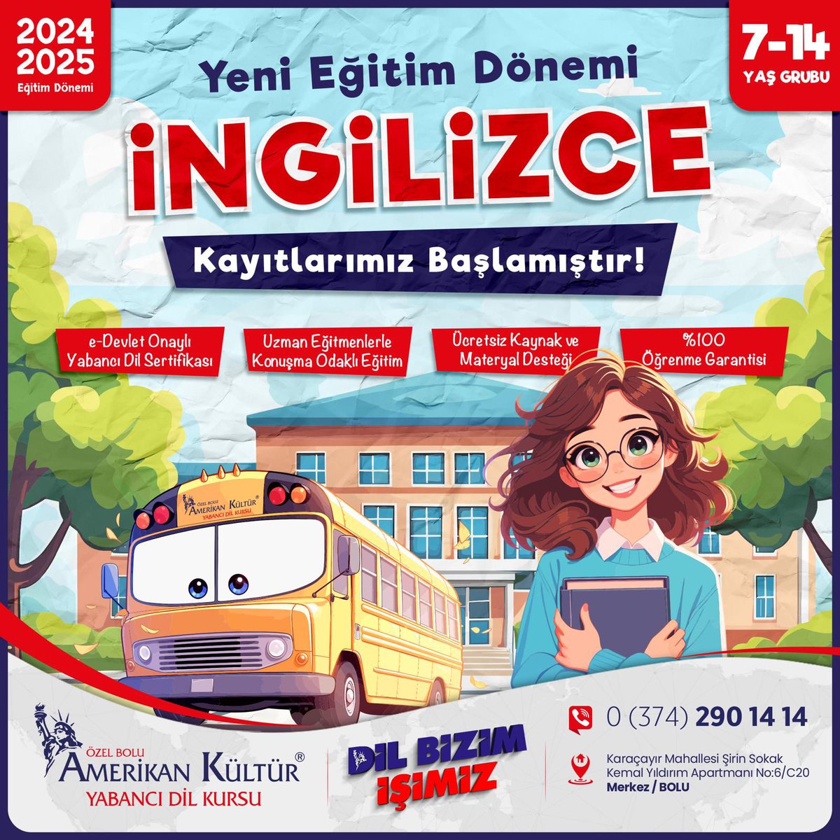 Dil Bizim İşimiz ! 
Arayın size hemen ulaşalım.
☎️ 0374 290 14 14