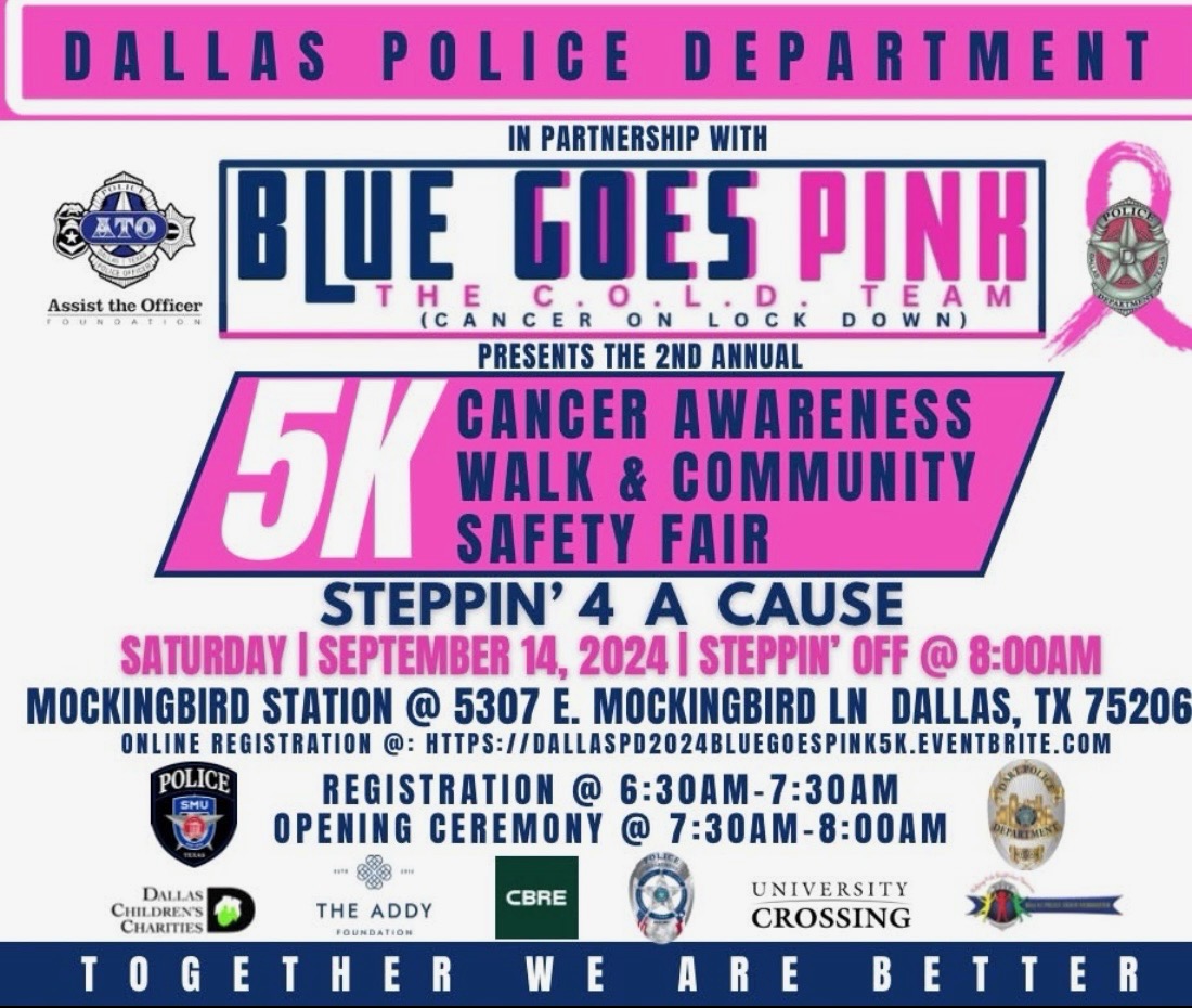 Saturday, September 14th at 8:00am, Blue Goes Pink Cancer Awareness Walk &amp; Community Event