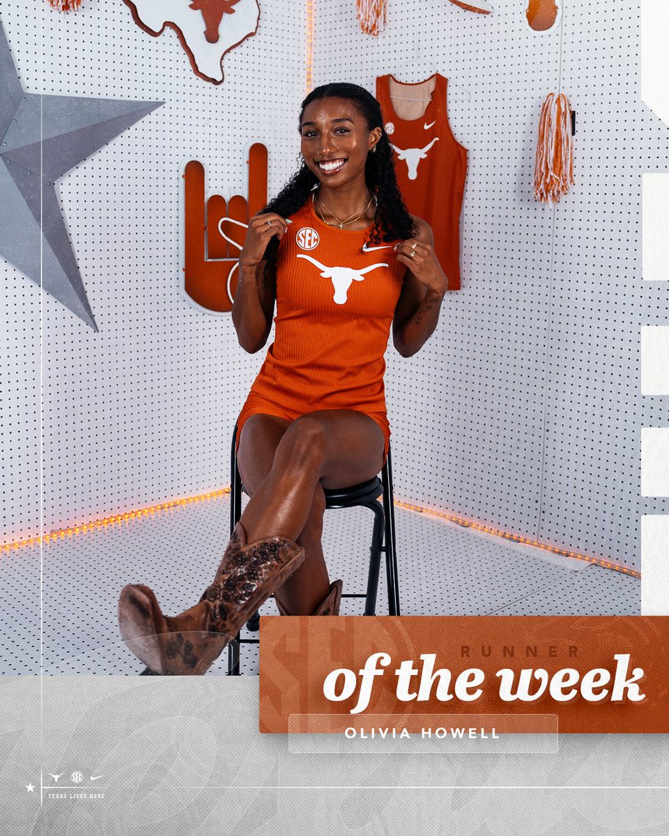 Olivia Howell • SEC Women's Runner of the Week 🤘

#FloKnows x #HookEm