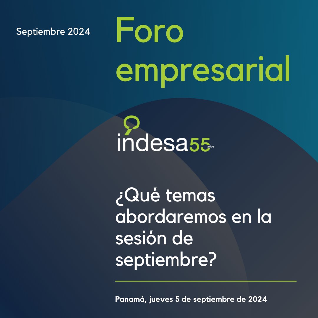 indesacapital's tweet image. 📅 Este jueves 5 de septiembre, únete a nosotros en el Foro Empresarial INDESA 🚀. Exploraremos los temas: "La secuencia de reformas: dimensión y efectos" y "Estado del sistema de pensiones". ¡No faltes! 🔄🔍 #ForoINDESA #Reformas #SaludPública #CSS