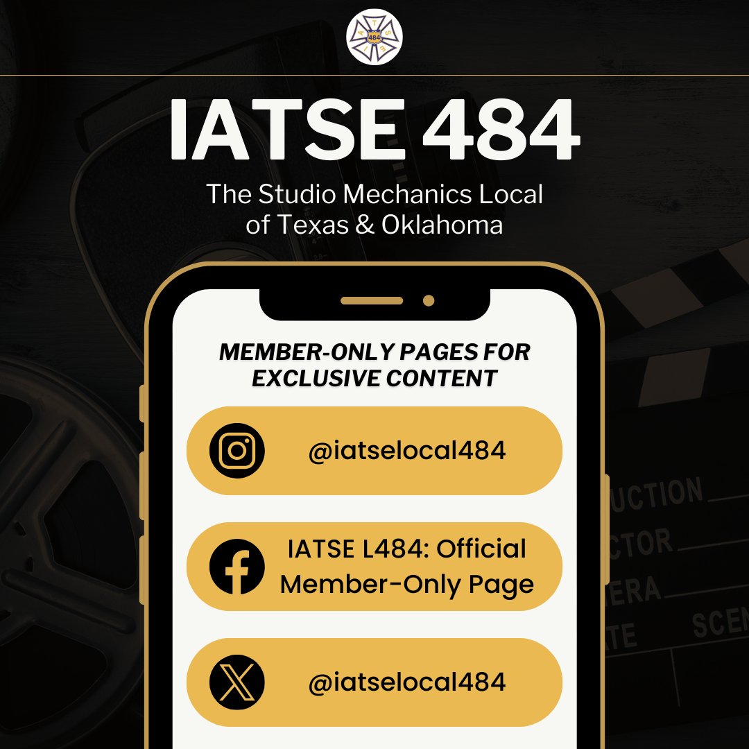 IATSE Local 484 (@local484) on Twitter photo π¨ Attention, Members! π¨
This is just a quick reminder to ensure you're following our exclusive member-only pages!
π²Here are the pages to follow:
Instagram: <a href="/iatselocal484/">IATSE Local 484</a>
Facebook: Official Member-Only Page
X (Twitter): <a href="/iatselocal484/">IATSE Local 484</a>
Stay connected and stay informed! π¬ π¨ Attention, Members! π¨
This is just a quick reminder to ensure you're following our exclusive member-only pages!
π²Here are the pages to follow:
Instagram: <a href="/iatselocal484/">IATSE Local 484</a>
Facebook: Official Member-Only Page
X (Twitter): <a href="/iatselocal484/">IATSE Local 484</a>
Stay connected and stay informed! π¬