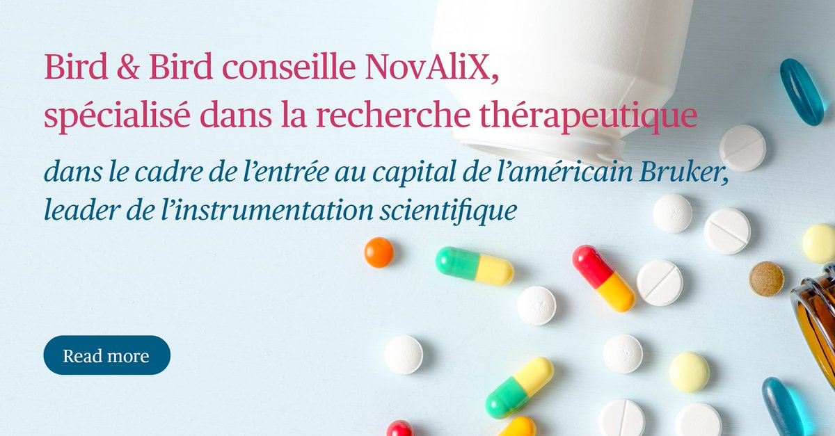 DEAL | Bird &amp; Bird conseille le CRO français <a href="/novalix_pharma/">NovAliX</a> , spécialisé dans la recherche thérapeutique, dans le cadre de l’entrée au capital de l’américain <a href="/bruker/">Bruker</a> , leader de l’instrumentation scientifique
twobirds.com/fr/news-and-de…
