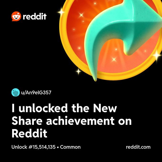 I unlocked the New Share achievement on Reddit https://t.co/E6AndVl3dR