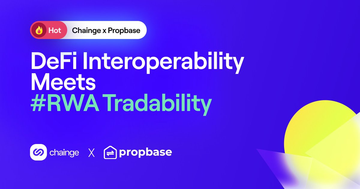 FinanceChainge's tweet photo. 🔥 Thrilled to announce a powerhouse partnership: Chainge x @PropbaseApp 

We're blending Chainge’s cutting-edge cross-chain capabilities with Propbase’s expertise in real-world asset tradability, creating a seamless experience where digital meets tangible

Stay tuned—this ride’s about to kick into high gear!

$PROPS $XCHNG