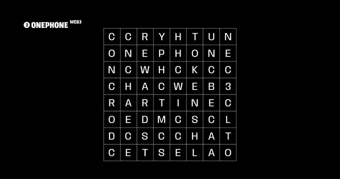gvizor's tweet image. 🎲 Mini Game: "Find the @OnePhoneWeb3 Keywords"

🔍 Find the keywords related to OnePhone Web3 hidden in the matrix below!!!

👉 Dive in and join at: t.me/onephoneweb3

💬 Comment with the number of words you found!

👇 Tag your friends to play along! 🏆

#OnePhoneWeb3