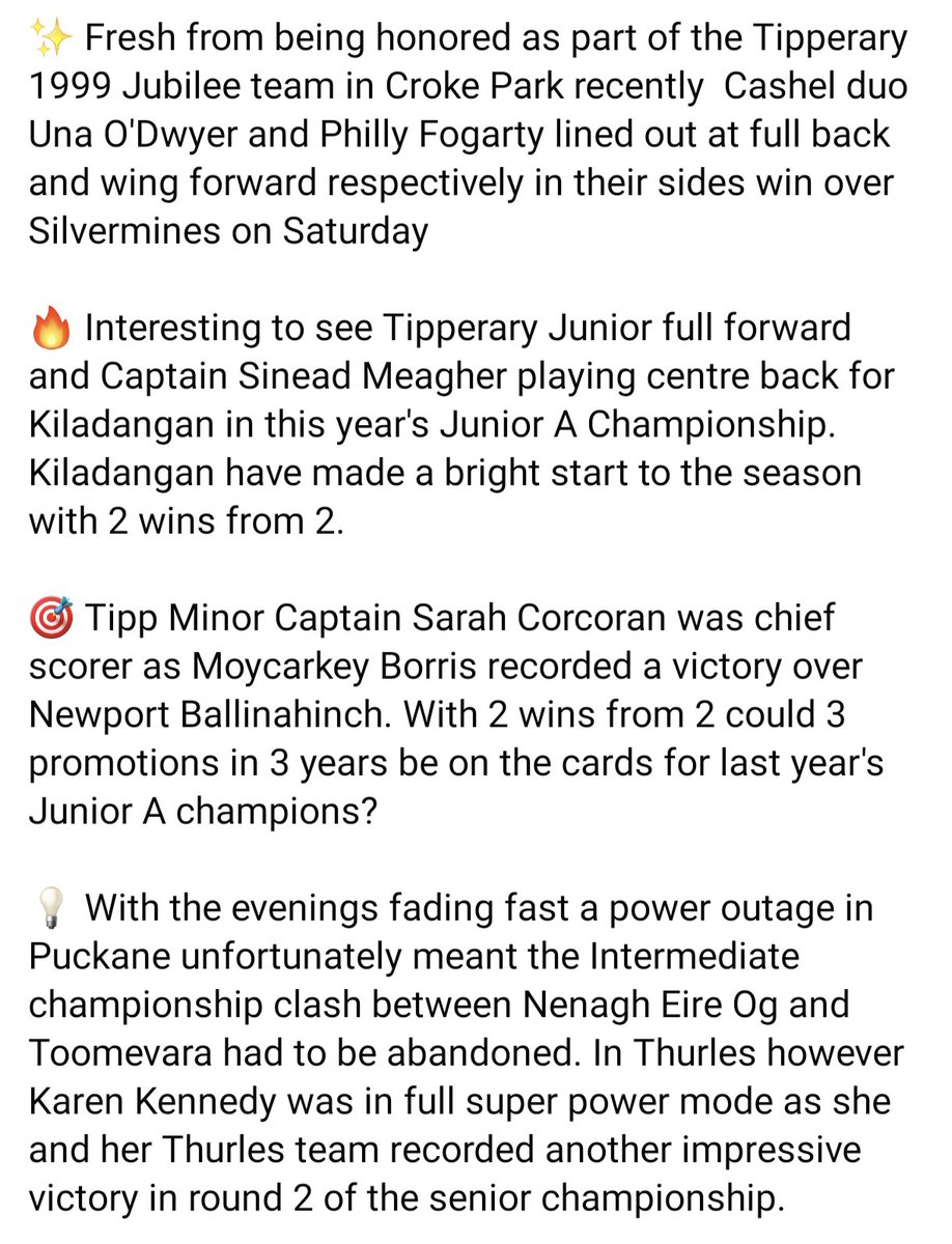 camogietipp's tweet photo. 🗣️ This week's talking points after round 2 of the @fbd_ie Club Championships #loveyourclub https://t.co/sW4VolpppF