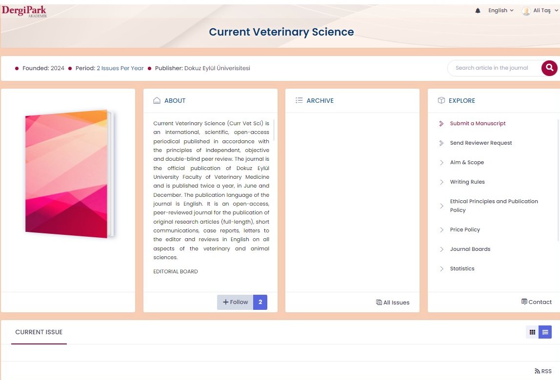 deu_kutuphane's tweet photo. #universitemDEU'miz @DEU_Veteriner Fakültesi'nin "Current Veterinary Science" adlı yeni kurulan dergisi,  ilk sayı için yayın kabulüne çıktı. Dergi yayın dili İngilizce'dir. Veterinerlik ve hayvan bilimleri ile ilgili araştrma makalenzi gönderebilirsiniz.

https://t.co/vaFvBnoWph https://t.co/9DaOr4LEmy