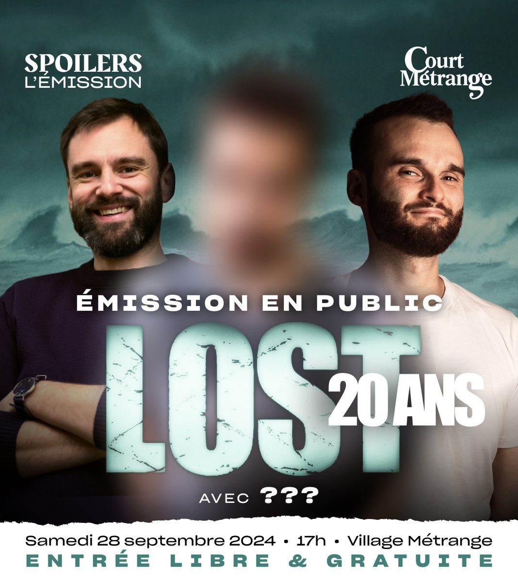 🏝️ Ce 28 septembre, l'#EmissionSPOILERS fait sa rentrée, en public et à <a href="/courtmetrange/">Court Métrange</a> !

Le festival fête ses 20 ans cette année, tout comme la s1 de #LOST ! L'occasion de parler de cette série culte avec un.e invité.e qui, tel.le un.e "other", reste caché.e... Des théories ?