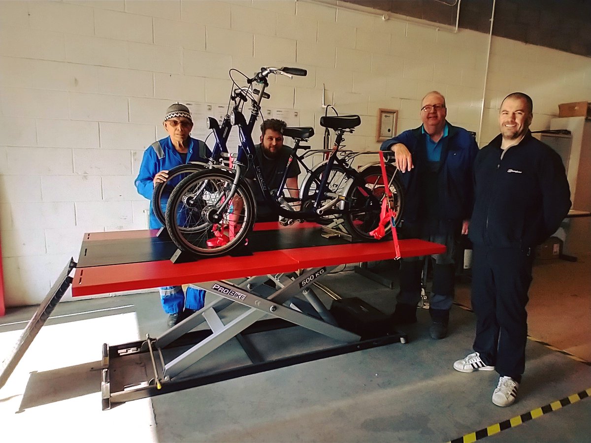 ProBike UK (@probikeuk) on Twitter photo Throwback Thursday: May 2022 <a href="/WfACharity/">Wheels for All</a>
We've got a new hydraulic cycle platform at our Warrington workshop ⚙️🔧
Rob said "This is a tremendous step forward for the Charity as we scale up. The platform allows us to safely work on our heavier cycles which weigh up to 70kg". Throwback Thursday: May 2022 <a href="/WfACharity/">Wheels for All</a>
We've got a new hydraulic cycle platform at our Warrington workshop ⚙️🔧
Rob said "This is a tremendous step forward for the Charity as we scale up. The platform allows us to safely work on our heavier cycles which weigh up to 70kg".