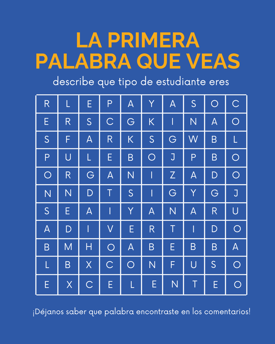 Descubre qué tipo de estudiante eres con esta sopa de palabras: ¡Una mezcla de letras que revela tu estilo único de aprendizaje! 📚✨

#Juego #Game #Macmillan #MacmillanEducation #InglésParaTodos #EnglishVocabulary #EnglishTeacher #English #claustrodeinglés #claustrodeig