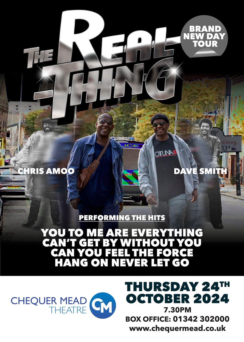 The Real Thing (@realthinguk) on Twitter photo We will be at the Chequer Mead Theatre on Thursday, 24th October!
Who’s ready to boogie with us? Let us know if we’ll see you there!
Tickets: chequermead.co.uk/shows/the-real…
<a href="/ChequerMead/">Chequer Mead Theatre</a> We will be at the Chequer Mead Theatre on Thursday, 24th October!
Who’s ready to boogie with us? Let us know if we’ll see you there!
Tickets: chequermead.co.uk/shows/the-real…
<a href="/ChequerMead/">Chequer Mead Theatre</a>