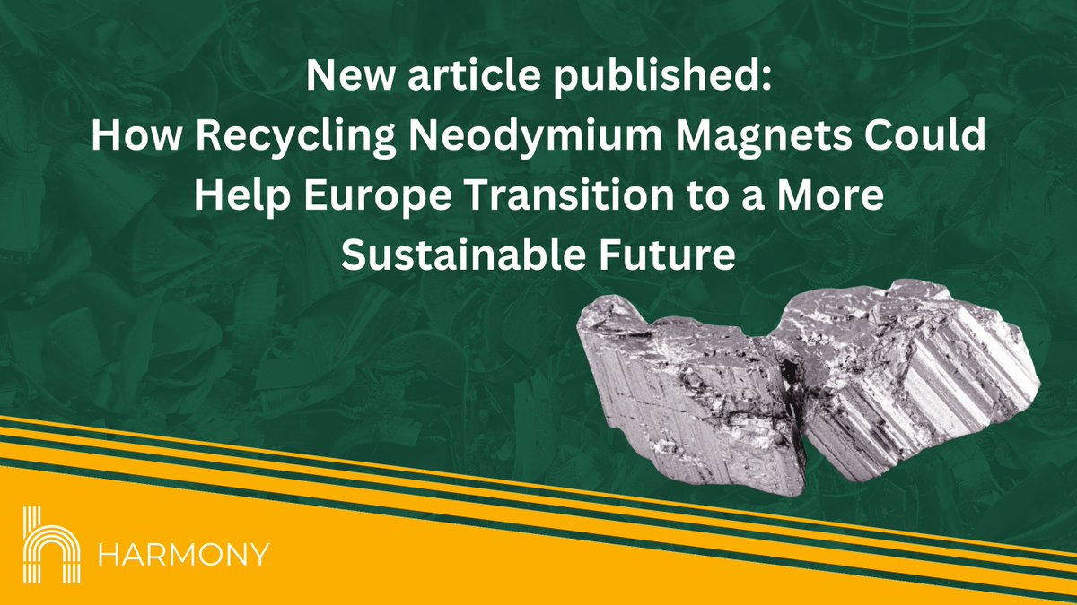 New article published in Direct Industry e-mag: 
How Recycling Neodymium Magnets Could Help Europe Transition to a More Sustainable Future

emag.directindustry.com/2024/08/27/how…

#HARMONYproject #recycling #neodymiummagnets