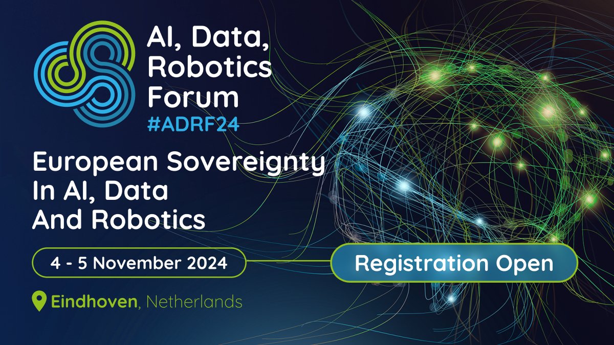 🚀 Tickets Now On Sale for #ADRF24: European AI, Data, Robotics Forum! 🚀

🔗 adrforum.eu/registration

🎟️✨ This year we will focus on "European #Sovereignty in AI, Data, and Robotics."

Join us for a deep dive into #innovation, global collaboration, and responsible development!