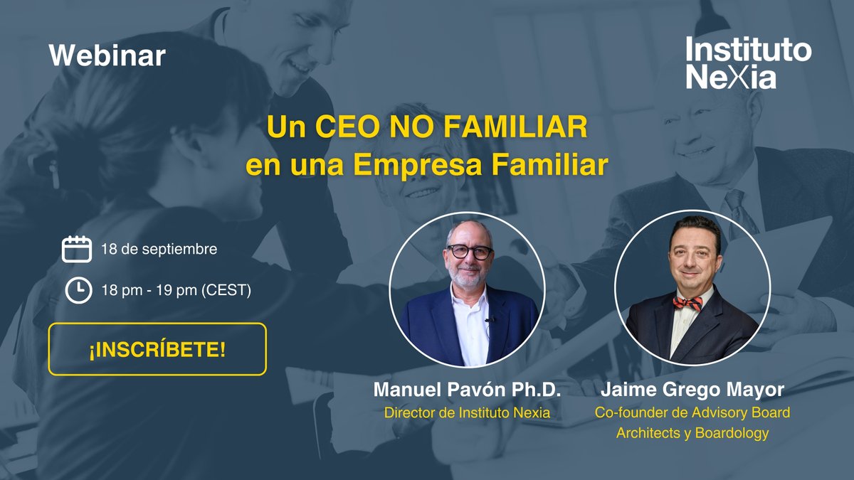 CEO no familiar en empresas familiares: riesgos y oportunidades 👨‍👩‍👧‍👦💼

👉Descúbrelo en nuestro webinar este 18 de septiembre: bit.ly/3WZnXKp