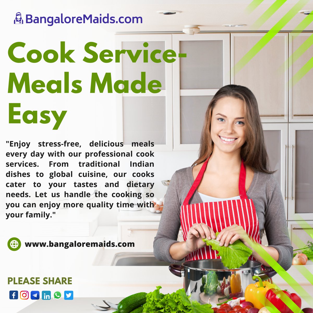 BangaloreMaids's tweet image. Enjoy delicious meals daily with our expert cook services! From Indian classics to global favorites, we cater to your tastes. 🥘👩‍🍳 
bangaloremaids.com
Don&apos;t forget to share!

#BangaloreMaids #CookService #HomeCooking #StressFreeLiving