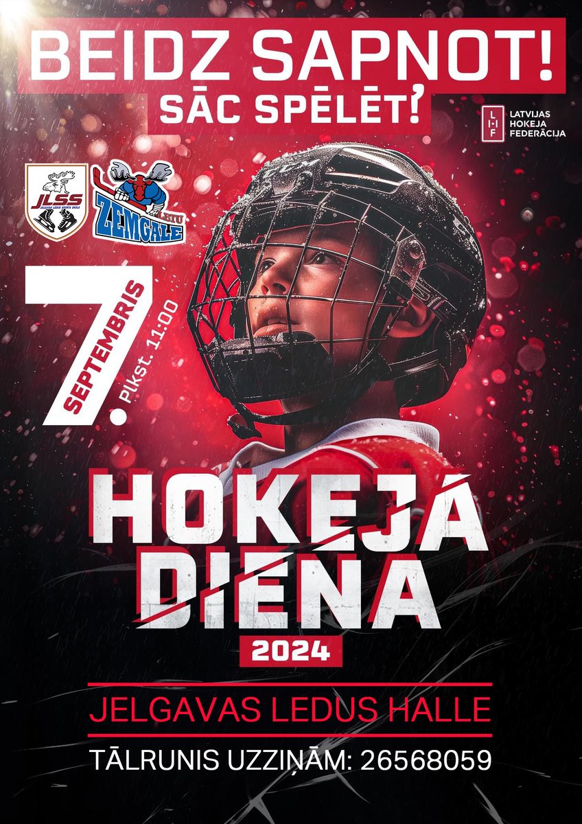 hkzemgale's tweet photo. Aicinām 7. septembrī jebkura vecuma bērnus bezmaksas izmēģināt sevi uz slidām un tuvāk iepazīties ar hokeju! “Jelgavas ledus sporta skolas” un hokeja kluba “Zemgale” treneri “Hokeja dienas” ietvaros aizvadīs slidošanas apmācību un ļaus sevi izbaudīt hokejista lomā. 
#JLSS https://t.co/cnvQMjX0pP