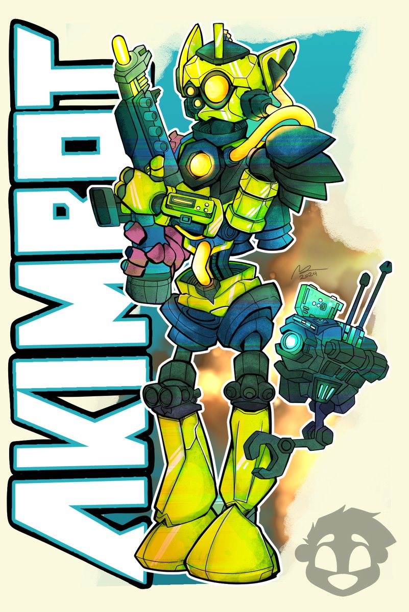 Fanart for <a href="/akimbot_game/">AKIMBOT | OUT NOW!</a> <a href="/EvilRaptorGames/">Evil Raptor</a> 
I really love your game guys! 💚I've been waiting for a game like this for AGES!
Enjoy! :)