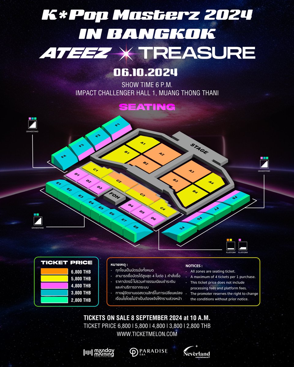 popconth's tweet photo. 🔴 ยอรอบุน~เลือกโซนไหนกันบ้าง ผังที่นั่ง
KPOP MASTERZ IN BANGKOK 2024 
<ATEEZ x TREASURE> ออกมาเล่นกับใจแล้ว~

#ATEEZ #TREASURE
#KPOPMASTERZinBANGKOK2024 
#NEVERLAND_ENT

❣️ 6 ตุลาคม 67 | 18:00 น.
 🎯 อิมแพค ชาเลนเจอร์ ฮอลล์ 1 เมืองทองธานี 
🎫 บัตรราคา 6,800 / 5,800 / 4,800 / 3,800 / 2,800 บาท
🔗 จำห��่ายบัตร 8  ก.ย. 67 | 10:00 น. เป็นต้นไป ทาง https://t.co/4ZqN8fxL5M

รายละเอียดเพิ่มเติม @nvlent_official