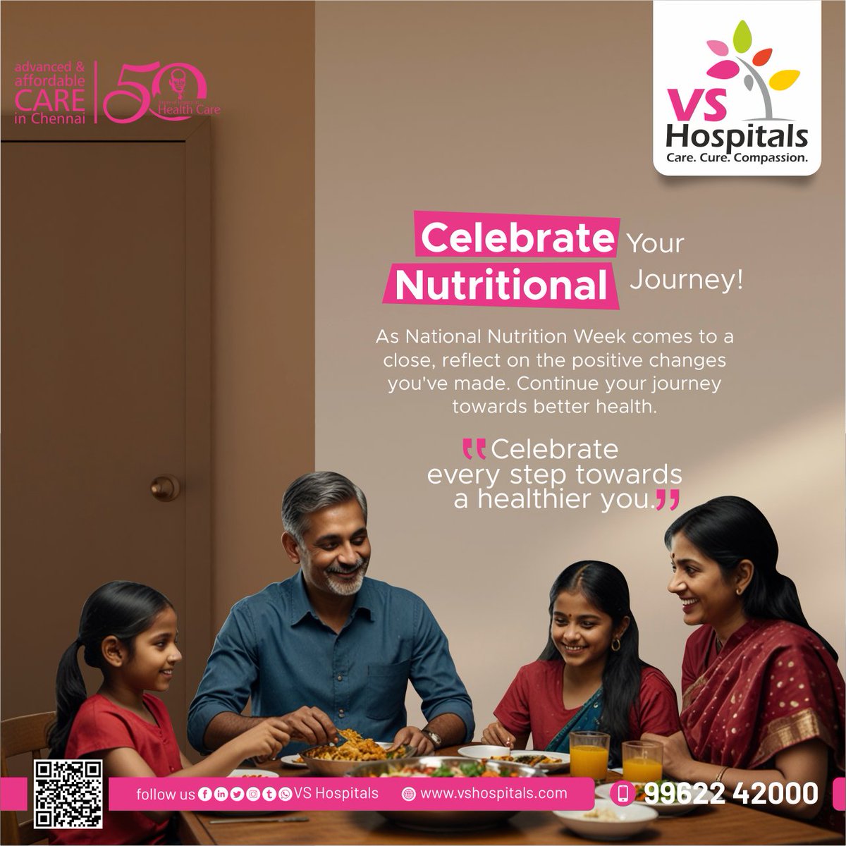 Kickstart National Nutrition Week 2024!

Celebrate Your Nutritional Journey
 
As National Nutrition Week comes to a close, reflect on the positive changes you’ve made. 
 
"Celebrate every step towards a healthier you."
 
#VSHospitals #Chennai #NutritionJourney #HealthyLifestyle