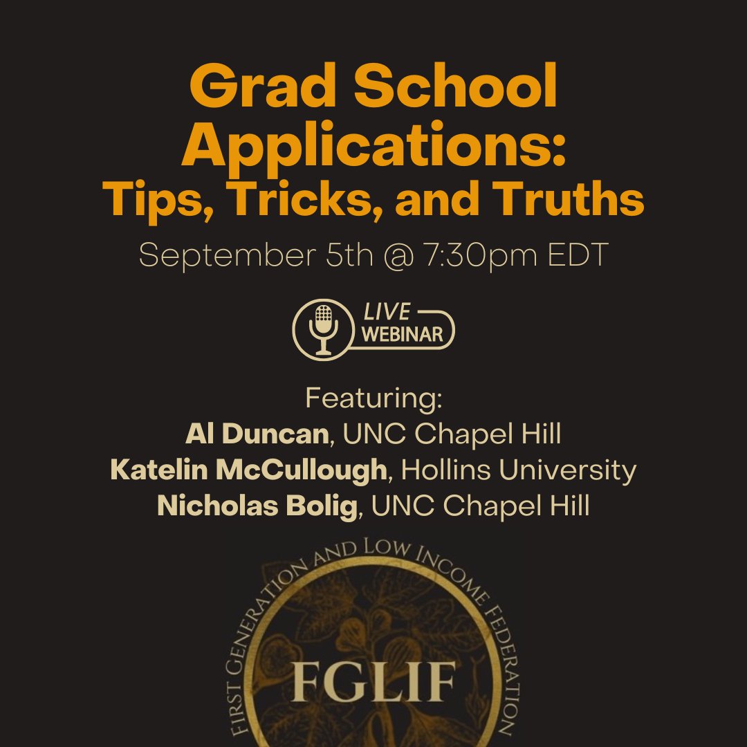 Have you registered for our grad school panel yet? It’s coming up fast, this Thursday at 7:30pm ET!

We will be joined by Al Duncan, Katelin McCullough, and Nicholas Bolig for a conversation about applying to and starting graduate study.

Register at umich.zoom.us/meeting/regist…