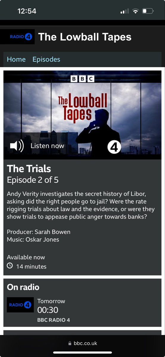 Elainebks's tweet image. Who remembers the #LIBOR scandal. And the narrative about Bankers? You should maybe listen to this..
Not all as it seemed. People like Tom Hayes hung out to dry because he wouldn’t go along with the story presented. A judge and prosecution with non existent rules.