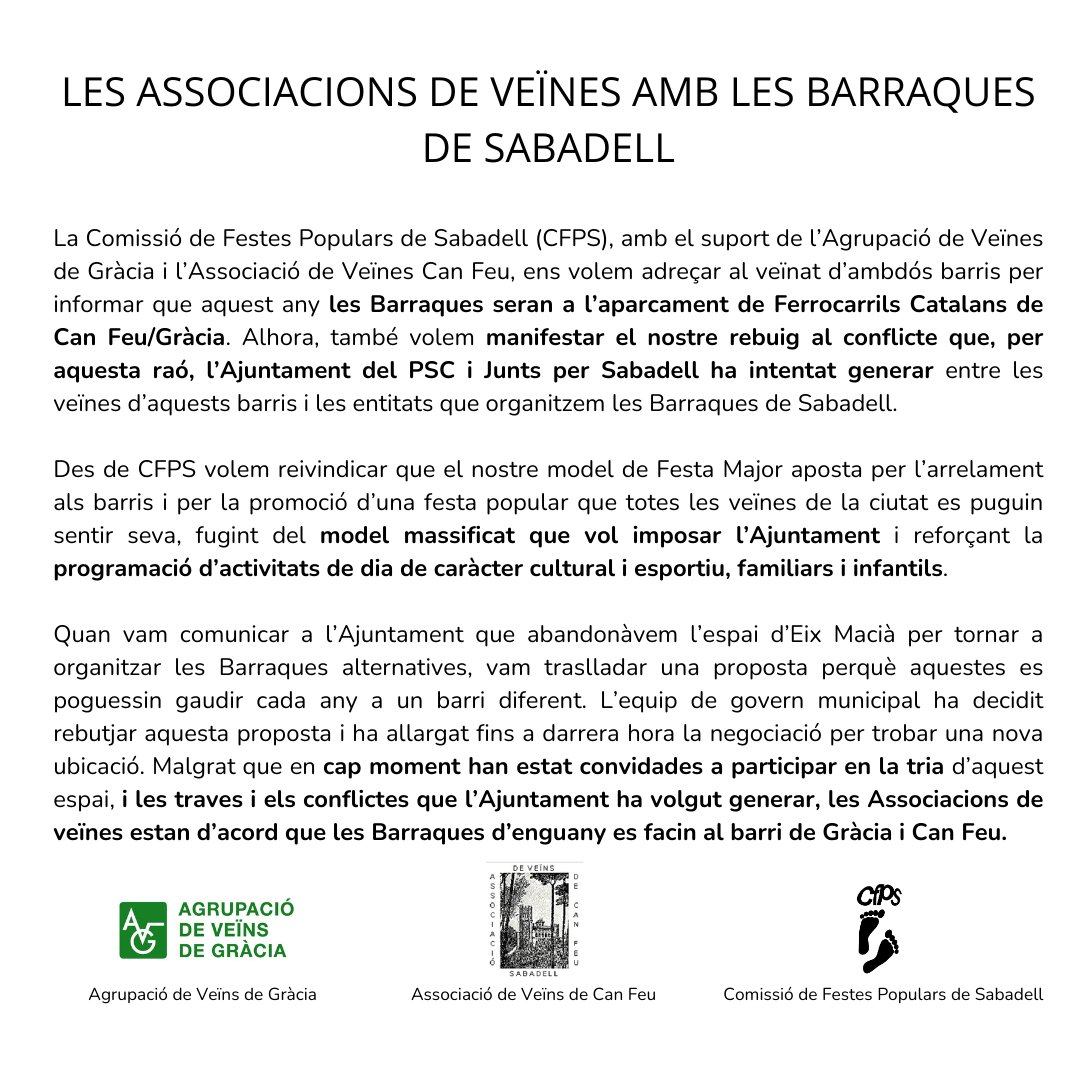 Barraques Sabadell - CFPS tweet media