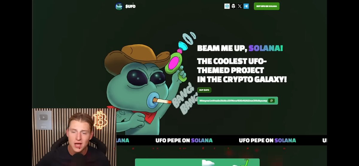 pepe_ufofans's tweet image. Crypto YouTuber @rovercrc just mentioned $UFO as a top memecoin to watch! 🔥

Check out his latest video starting at 2:40 to hear what he said.👇🏻

⛓️‍💥 Watch here:
youtu.be/k7gtfGCqRds?si…

#MEMECOİNS #UFOPepe