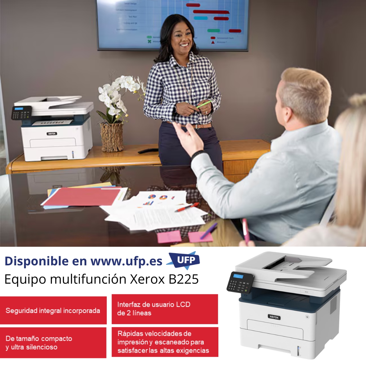 UFP_es's tweet photo. Simplifica tu forma de trabajar con el equipo multifunción B225🖨

Ahorra espacio y costes con un dispositivos todo en uno que te permite copiar, escanear e imprimir con facilidad🗎

Disponibilidad inmediata en UFP ¡Hazte con la tuya hoy mismo!🏃🏻‍♂️ https://t.co/kZ0yMky2hf