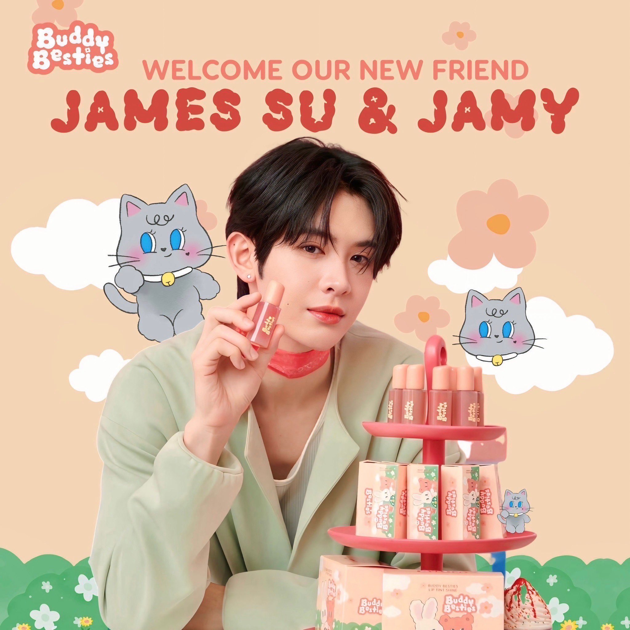 リップグロス James Su lip tint shine cute version BuddyBesties x James Su - Lip Tint Shine | Webuybangkok