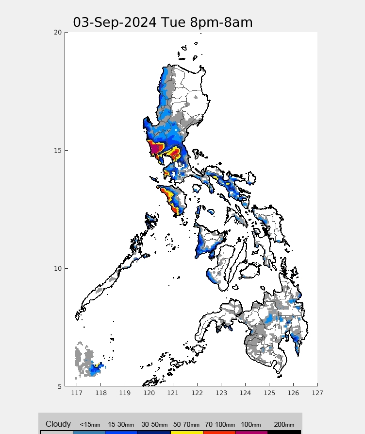 Weather_Manila's tweet image. (20240903pm) rainfall projection until Friday #EntengPH