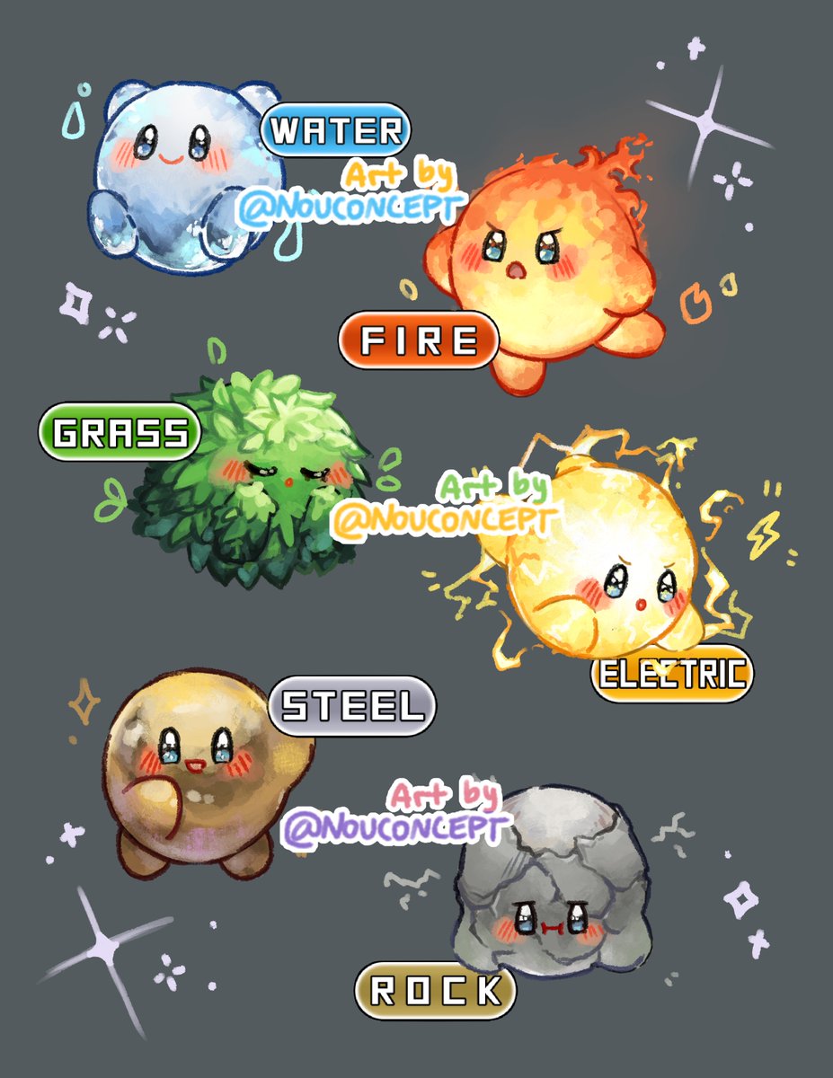 Kirby types 🎨✨ (old texture practice!)
