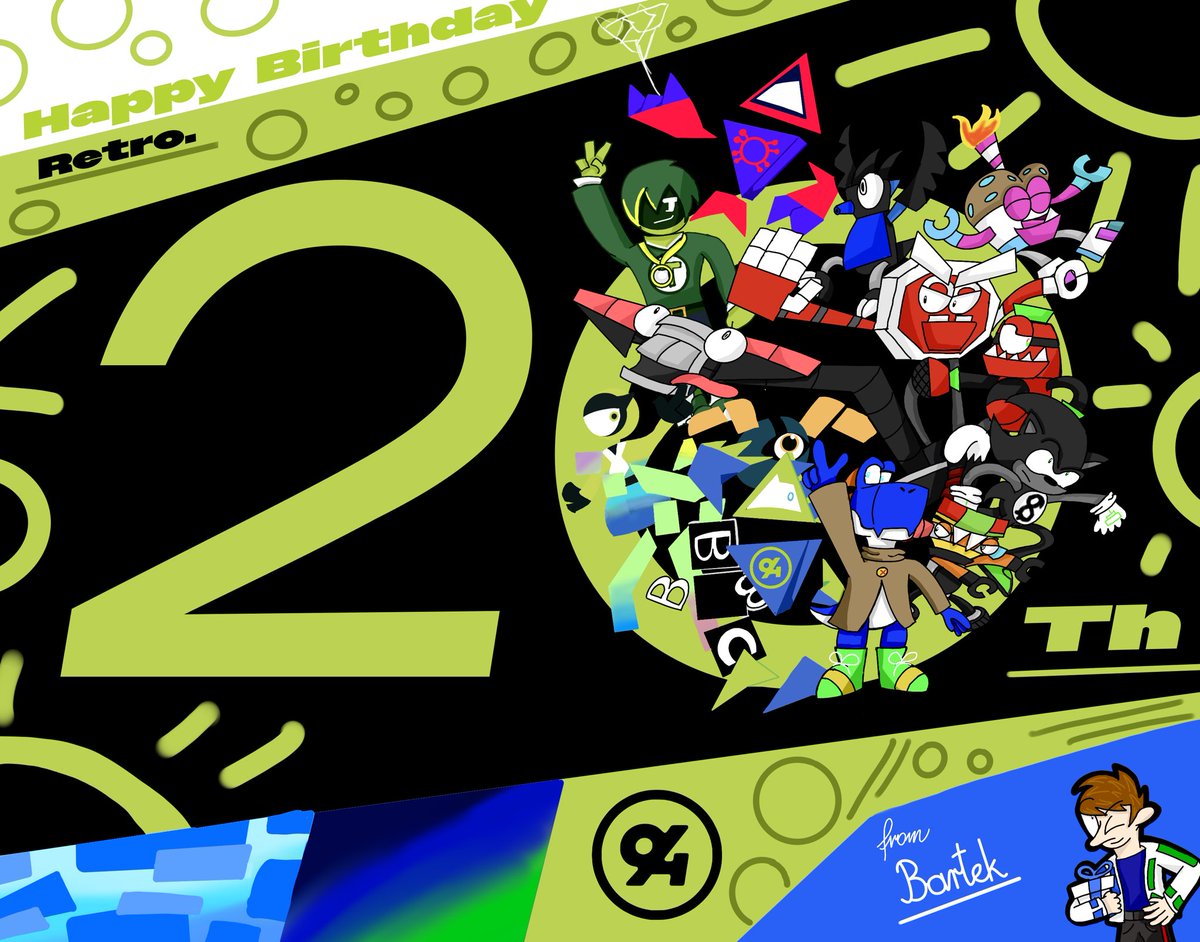 BartexPL05's tweet image. Its that time again. While i didnt had an interesting idea for it, here is an gift for @RMaster94 20th Birthday for today. Happy Birthday, dude. #Retroshi #Trigona #Birthday #Art #Artwork