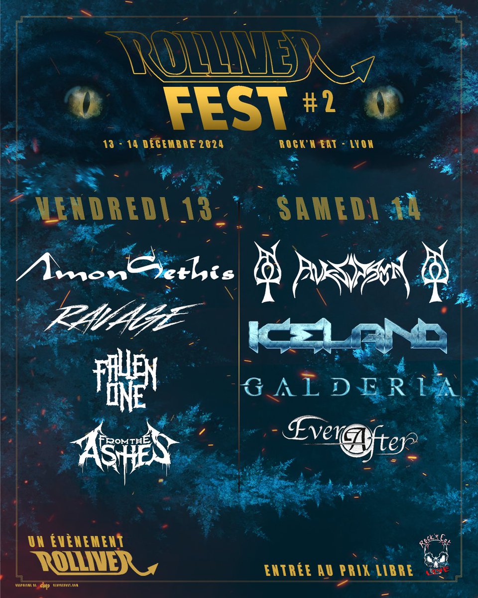ROLLIVER5's tweet image. Elle est toute fraiche, voici l'affiche du ROLLIVER FEST #2
Merci à Clothilde Prévost pour le visuel ! 

Le tout au prix libre, au Rock n'Eat 
(32, Quai Arloing 69009 Lyon)

#festival #concert #Lyon #rockneat #metal #hardrock #rock #musique #musiquelive