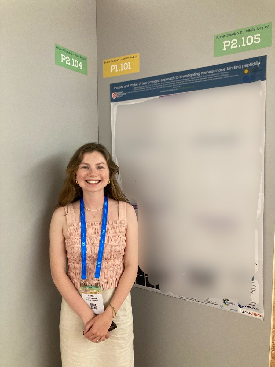 Great to present my poster at EPS 2024 in Florence last week, organised by <a href="/EurPepSoc/">European Peptide Society</a>! I am grateful to have received the Emily Sarah Montgomery travel scholarship <a href="/QUBScholarships/">QUB Scholarships & Awards</a> and a @RSC_CBBG travel bursary to attend. Thanks again to both these organisations for the support!