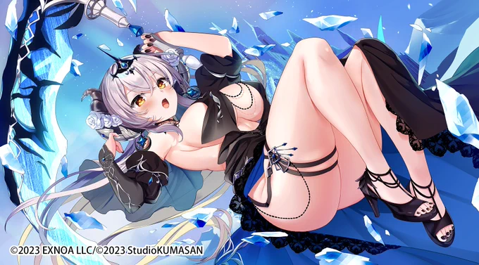 【お仕事告知】DMMGAMES クリエイティブチームくまさん『ティンクルスターナイツ』にて、「サーシャ《絶氷》」のイラストを担当させて頂きました!よろしくお願いします#ティンクルスターナイツ#クルスタ 