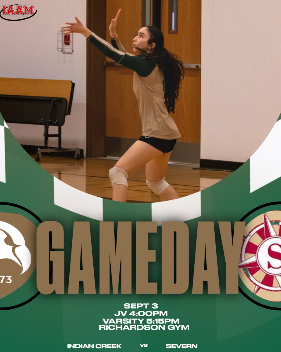 Gameday! 

Volleyball kicks off their season with a home matchup versus Severn. JV at 4:00pm and Varsity at 5:15pm.

Go Eagles! 
#CREEK
#BGGE
