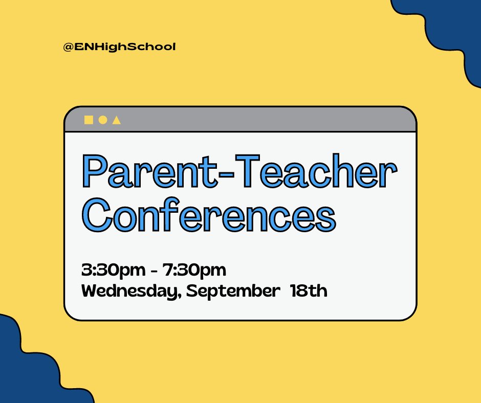 Join us on September 18th from 3:30PM - 7:30PM in the Main Gym for Parent-Teacher Conferences!