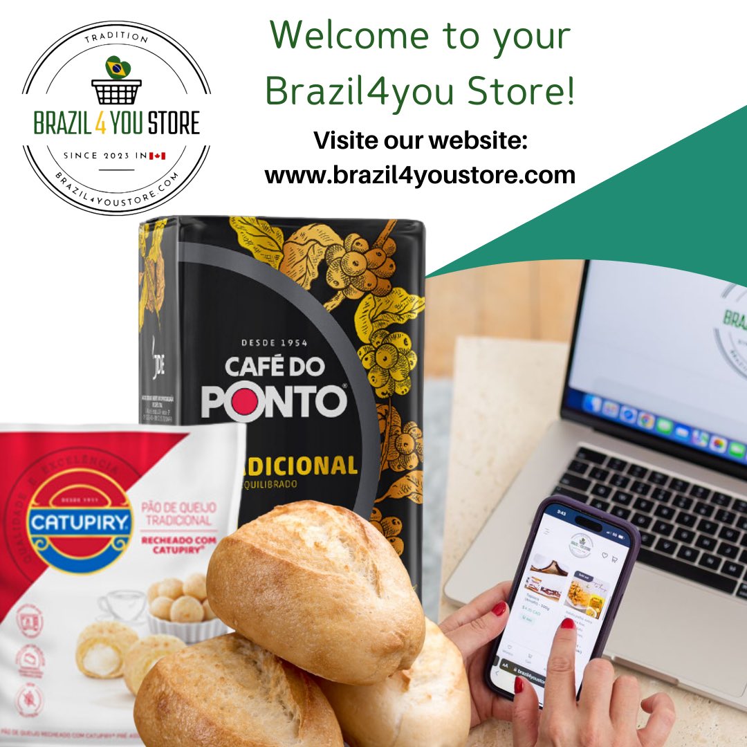 Brazil4youStore's tweet photo. Hello! Welcome to the #Brazil4youstore!
Please visit our website https://t.co/mNhMHY7ul1 and get delicious and other amazing #Brazilianproducts delivered to your place 🇨🇦.
Feel free to contact us if you have any doubts through here, our website or our Instagram @brazil4youstore! https://t.co/TZ6DC7C5FB